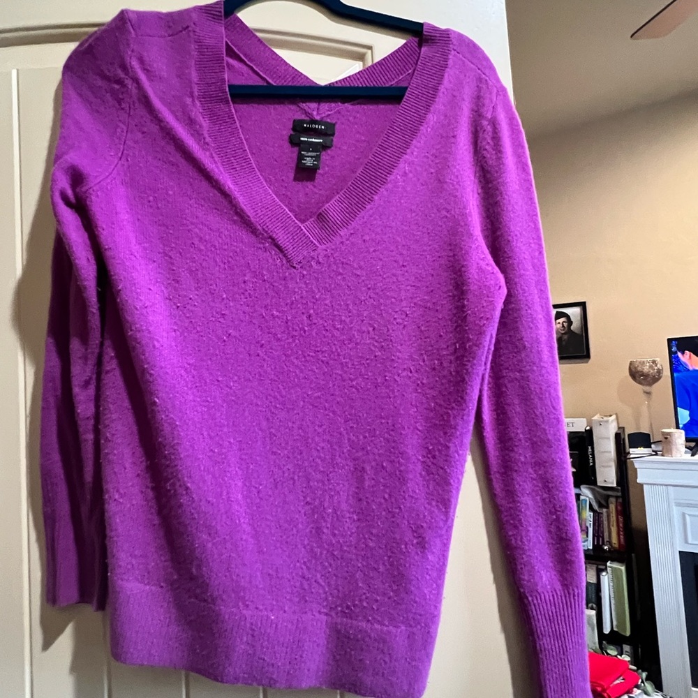 Cashmere sweater 100 % Halogen Brand Nordstrom Fuchsia pink
